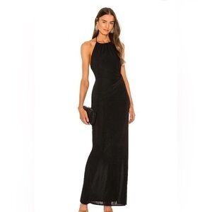 Katie May Black Sheath Halter Maxi Dress
